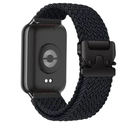 Parachute Braided Nylon Solo Loop Strap - Sport Bracelet - Redmi Watch 6 5 4 (Graphite black - Black)