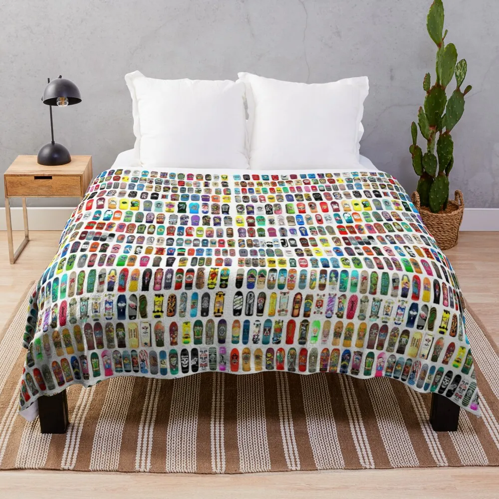 

vintage skateboard print Throw Blanket Bed covers Decorative Throw Blankets