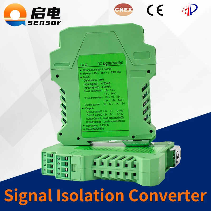 

Signal Isolator Current Voltage Transmitter 4-20mA to 0-10v Isolator Distribution Signal Splitter 420ma Analog Isolation