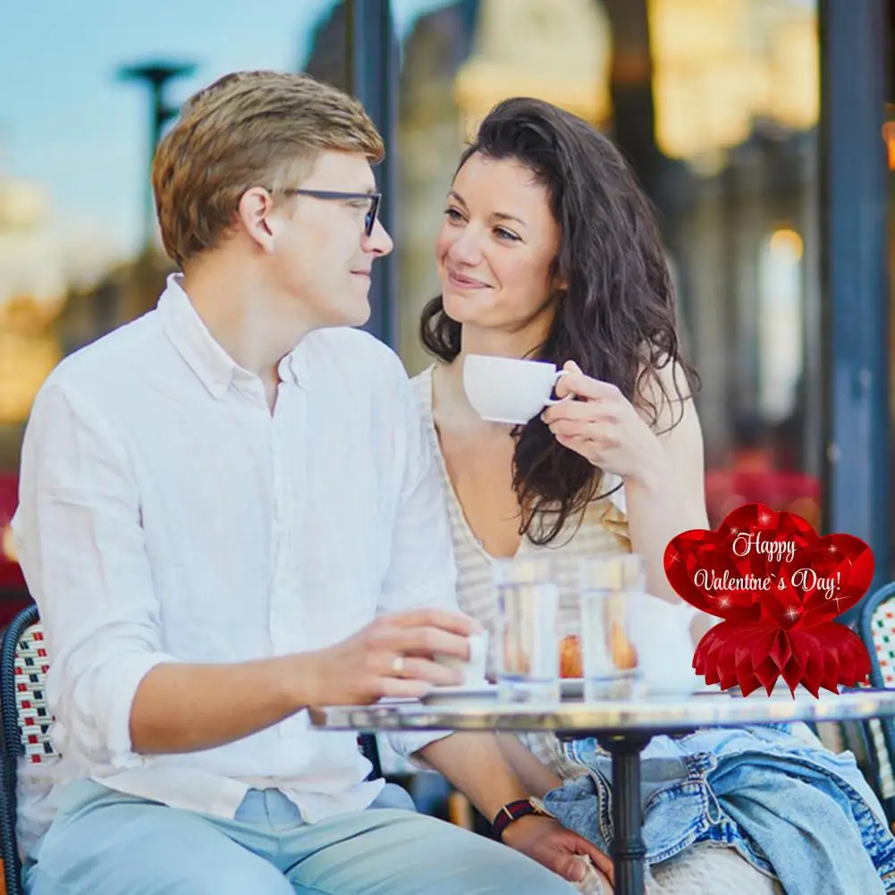 

Центральный столик для Дня Святого Валентина, романтическое винтажное украшение в виде сот для свадьбы, праздника, вечеринки, красный, розовый