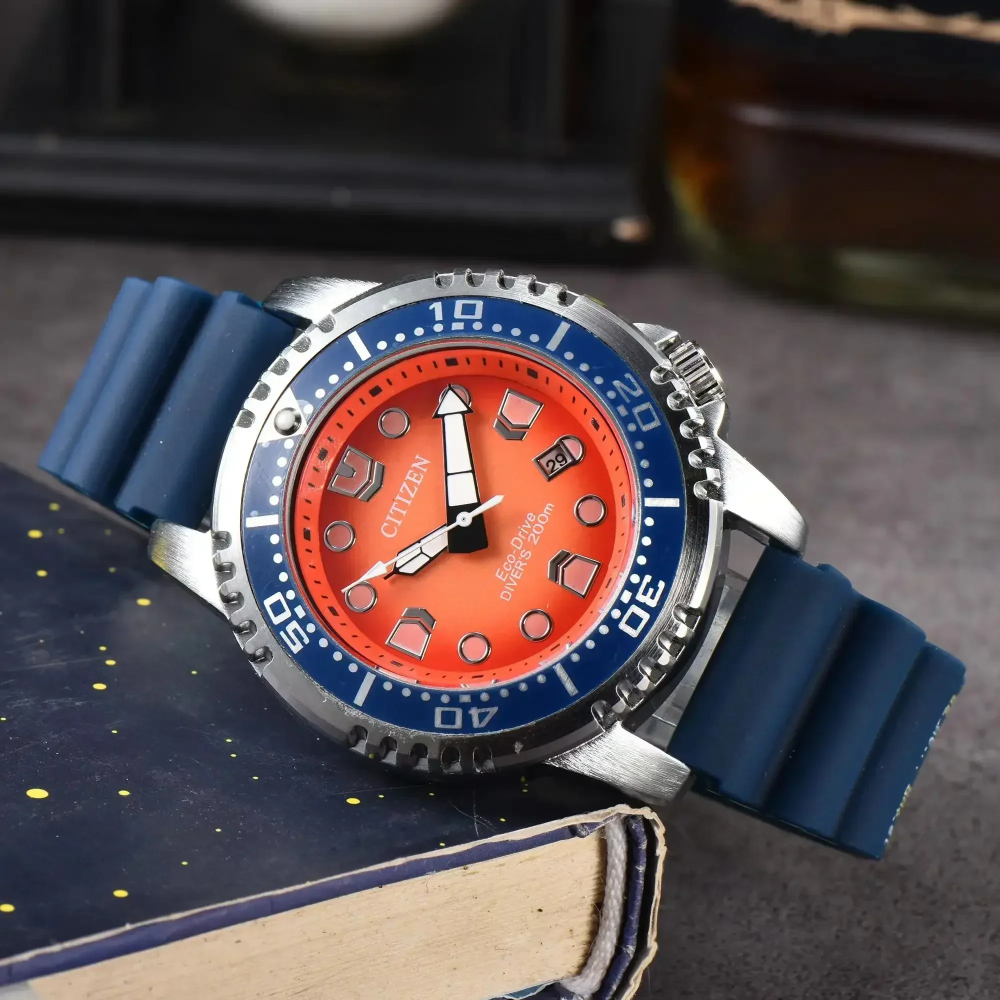 

Часы наручные CITIZEN Мужские кварцевые, спортивные брендовые деловые с автоматическим датой, из нержавеющей стали и резины, Роскошный хронограф