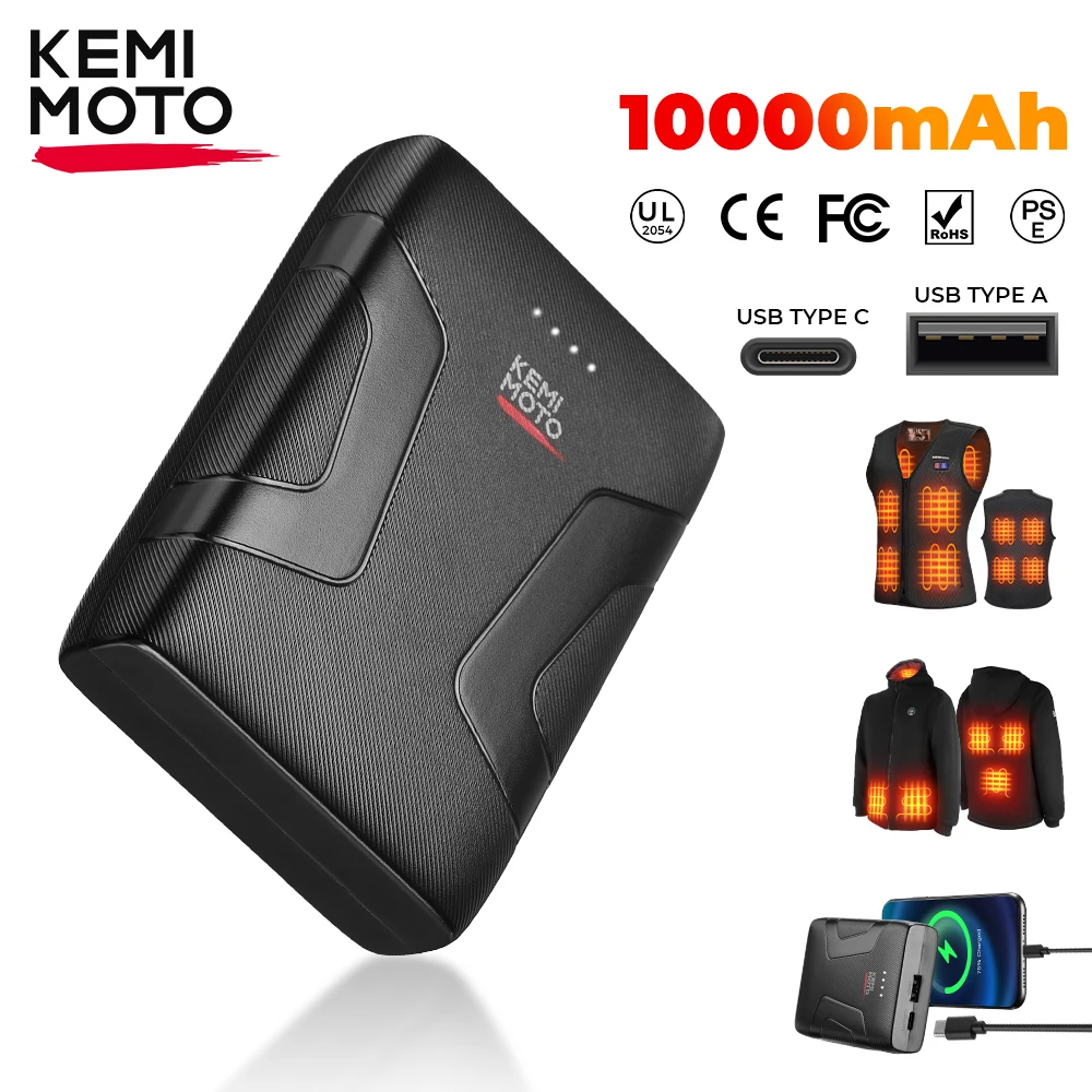 CE Certified Battery 10000mAh Power Bank for Heated Vests RoHS