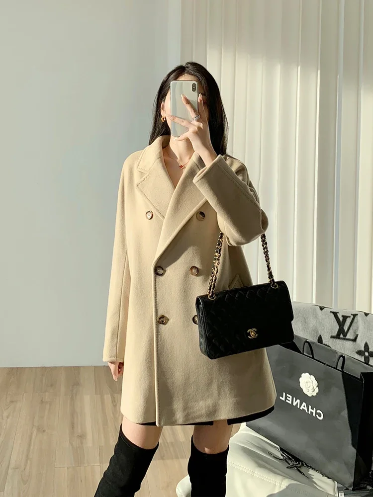 

Classic Short Cashmere Coat Female Small 101801 Sub Double-breasted Tweed Jacket Fashion New Autumn Winter Essential Exquisite