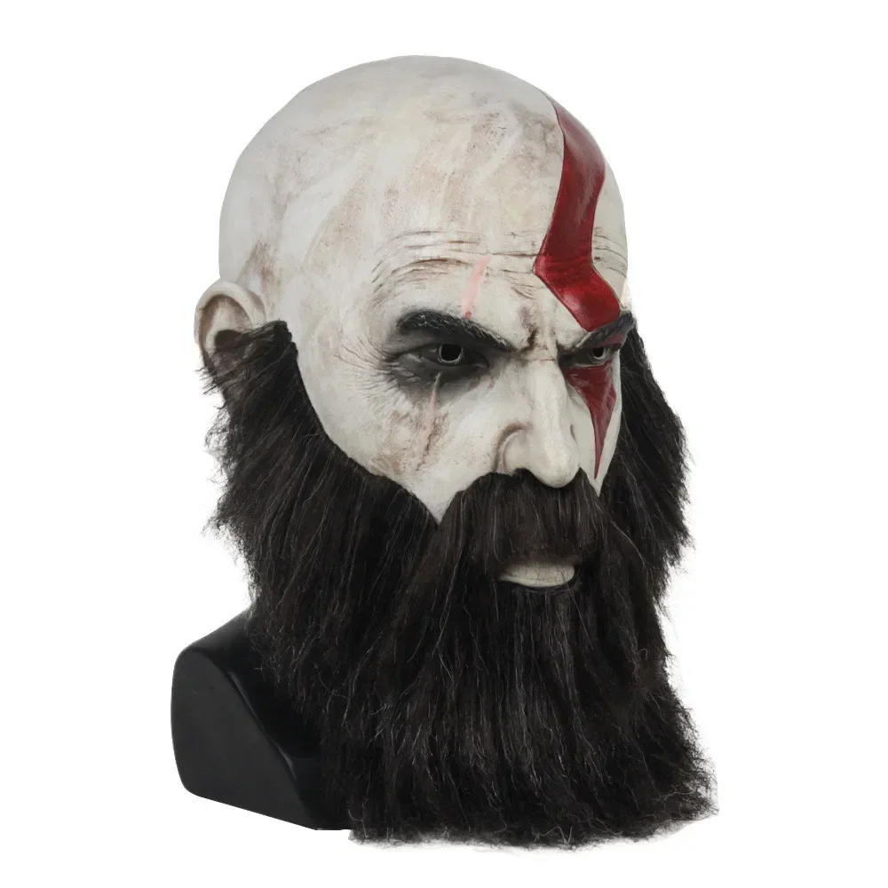God of War Kratos Latex Mask Cosplay Prop