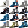 12 pairs of 0-7 years old boys' fun dinosaur anti-slip mid-calf socks, with a little rubber sole indoor antislip, comfortable
