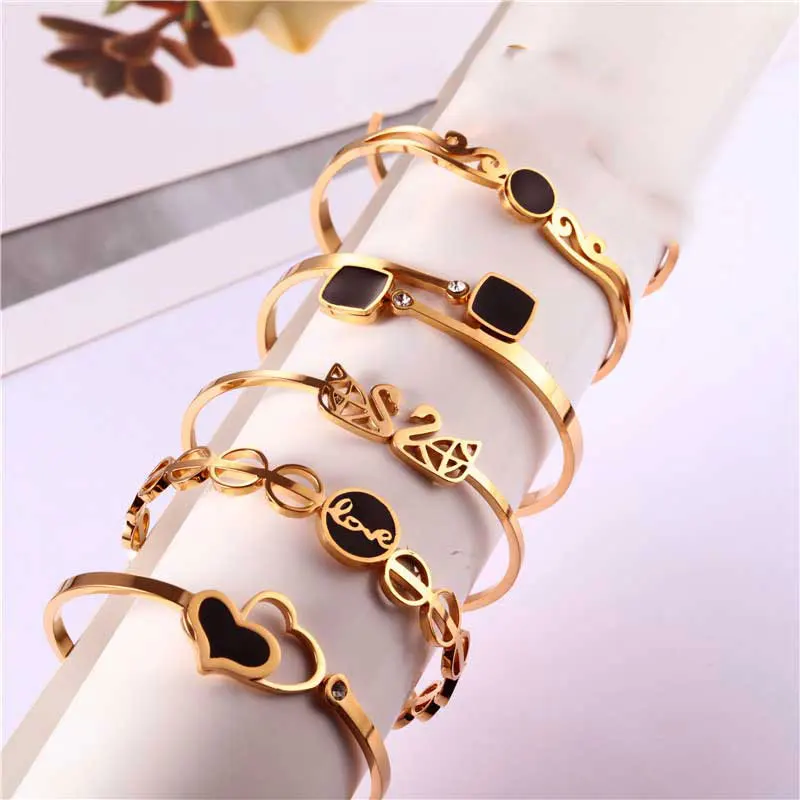 Heart Bracelets Bangles For Women Stainless Steel Jewelry Accessories bangle bracelet,stainless steel bracelet