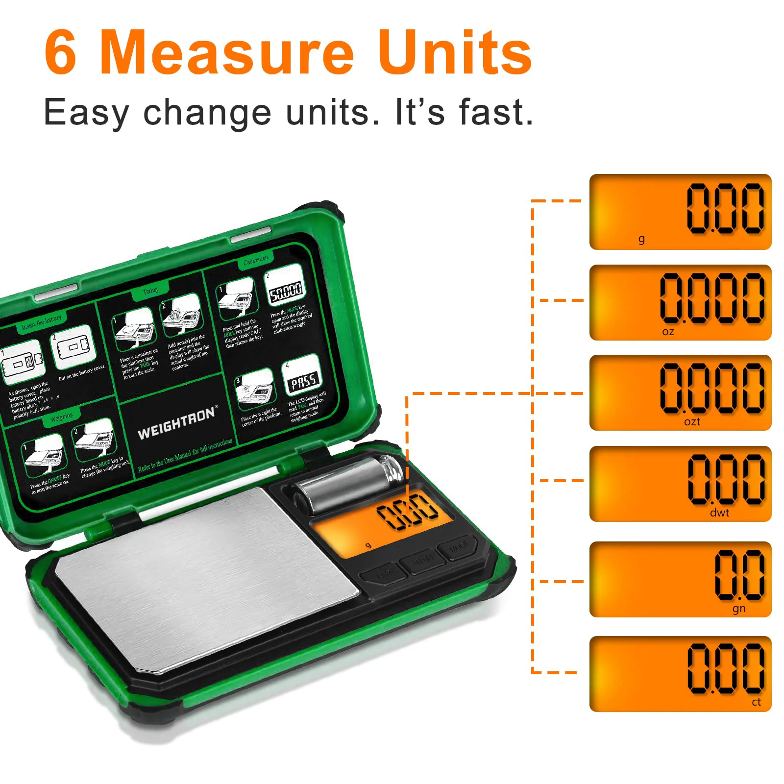 200g/0.01g Digital Pocket Scale with 6 Units Tare Function and LCD Jewelry Mini Scale