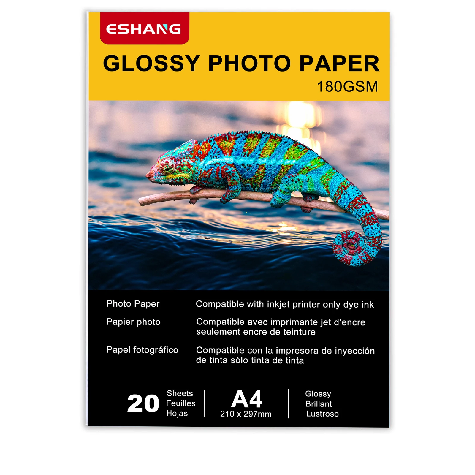 20 Sheets A4 Glossy Inkjet Paper 8.3x11.7 Inches Compatible with Inkjet Printer Use DYE INK 180gsm photo paper photo printing paper