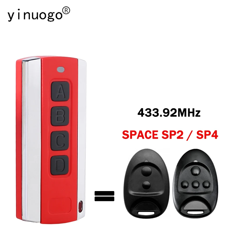 

SPACE SP4 SP2 Remote Control Garage Door Opener 433.92MHz Rolling Code Gate Control Keychain Barrier Remote Control 4 Channels