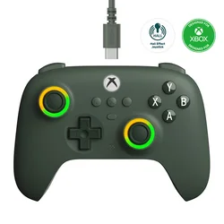 Enhanced Gaming Controller with RGB Lighting and Hall Effect Joysticks (Dark Green)
