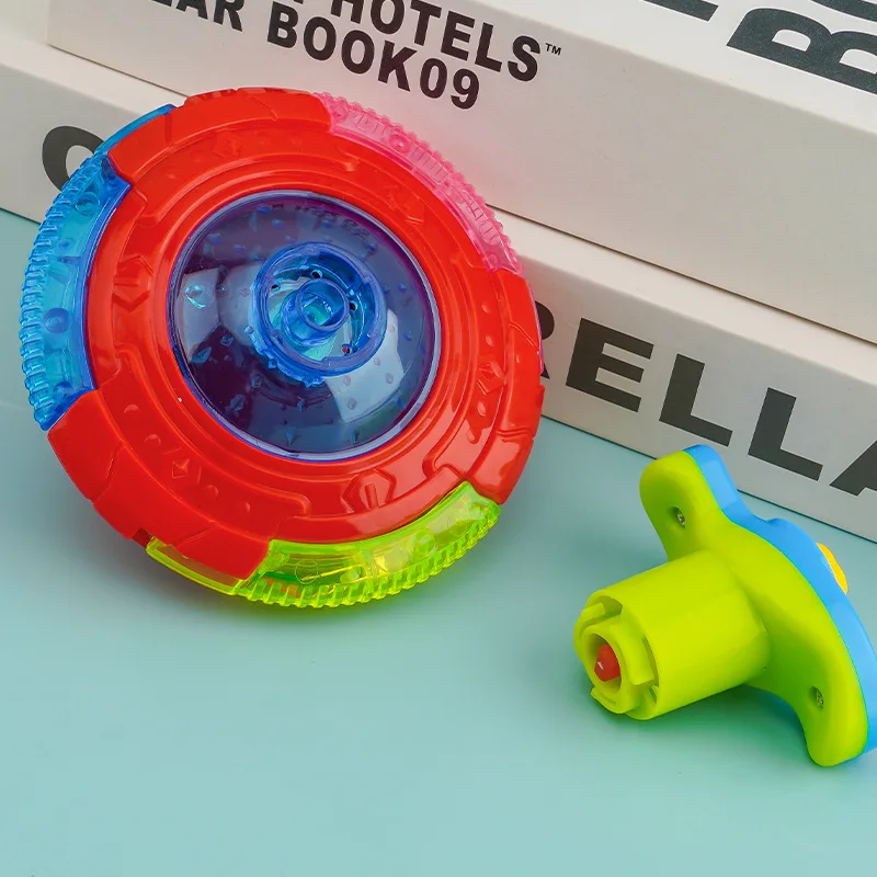 UFO Flashing Wing Spinning Top Kids Gyro Light Up LED Music Launcher Rotating Toys Birthday Party Favors
