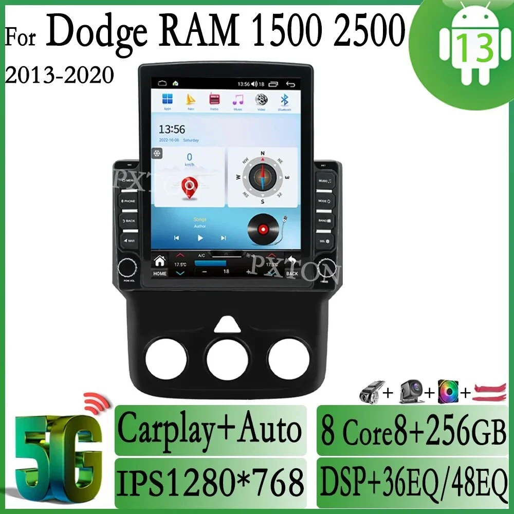 

Pxton Android 13 For Dodge Ram 1500 2500 3500 5500 2013-2020 Multimedia Car Player GPS Navigation Radio Stereo Android Auto