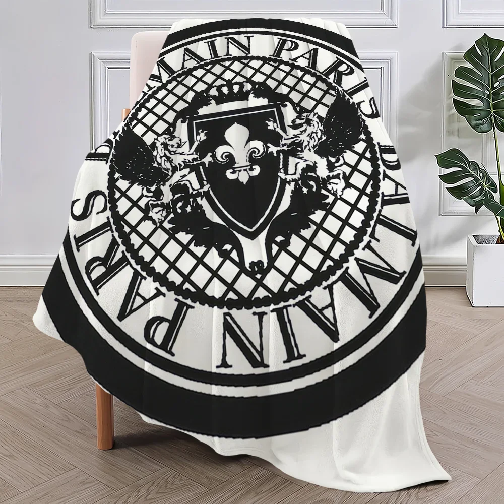 Fashion B-BalmainES Cool Luxury Blanket Plush Nap Sofa rug for Living Room Warm Office Bedroom Birthday Home Travel Kid Gifts 2