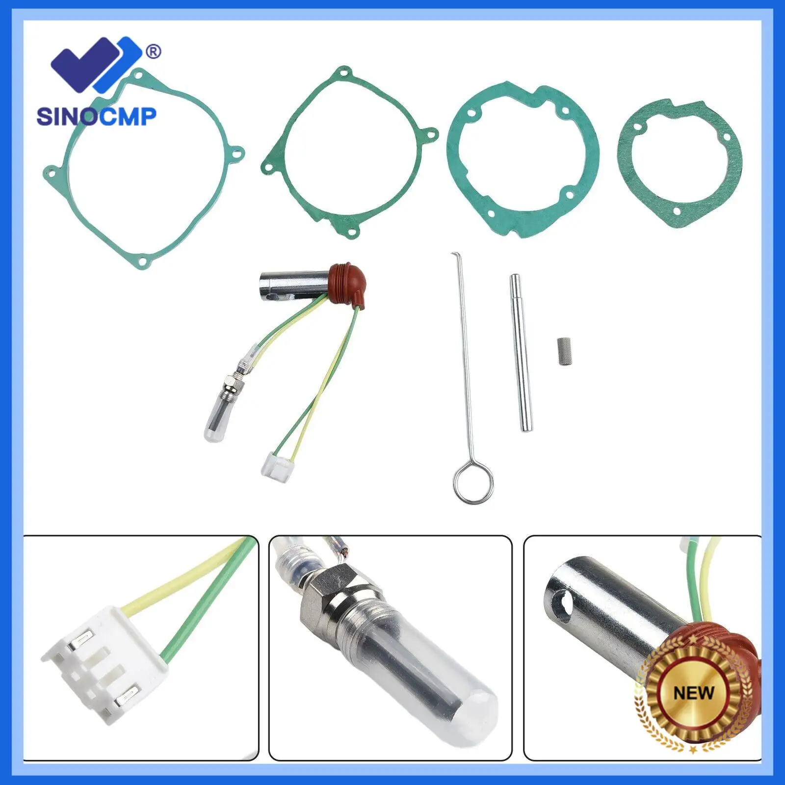 9Pcs 2-8KW Car Air Diesel Gasket+Ceramic Glow Plug Kit For Chinese Diesel Heater Car Parts