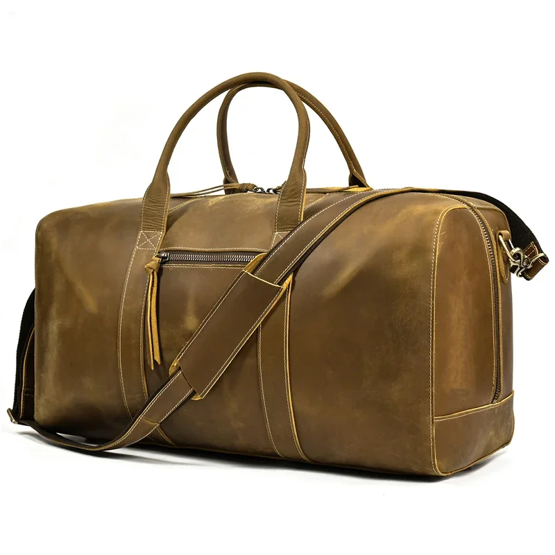 Brown Leather Duffle Bag For Men