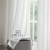 Fonflora Solid White Thick Chiffon Tulle Window Curtains Hall Drapes Sheer Curtains for Living room Bedroom Partition Opaque 5