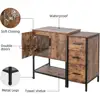 Antique Dark Brown Bathroom Vanity Set with Sink 3 Drawers and Side Cabinet Combo Iron Wood Storage Durable Stylish Design Easy 5