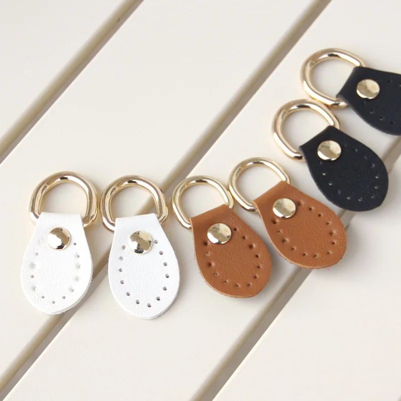 DIY Leather Craft Bag Accessory | Sharp/Round Side Hanging Loop Buckle, Leather Clip for Hand-Stitched Straps Convenient