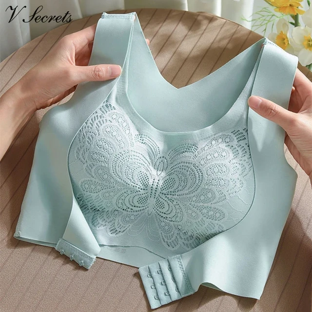 4 Pack Bra Front Closure for Womens Cami Lace Woman Posture Corrector Bras  Comfort Wireless Full Coverage Bras