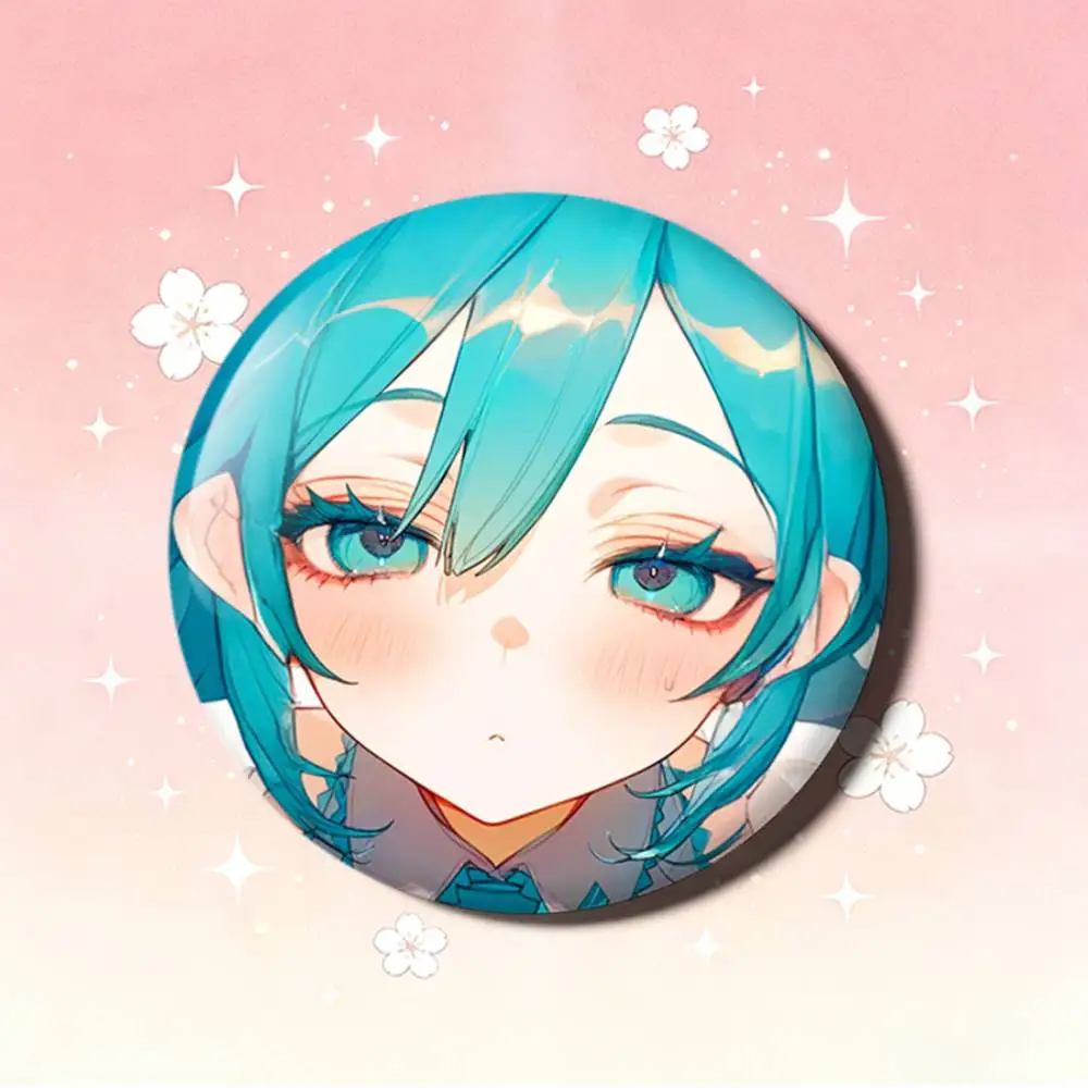 애니메이션 M-MIKU 레이저 배지 크리에이티브 핀 브로치 가방 옷 모자 장식 선물 팬 수집품
