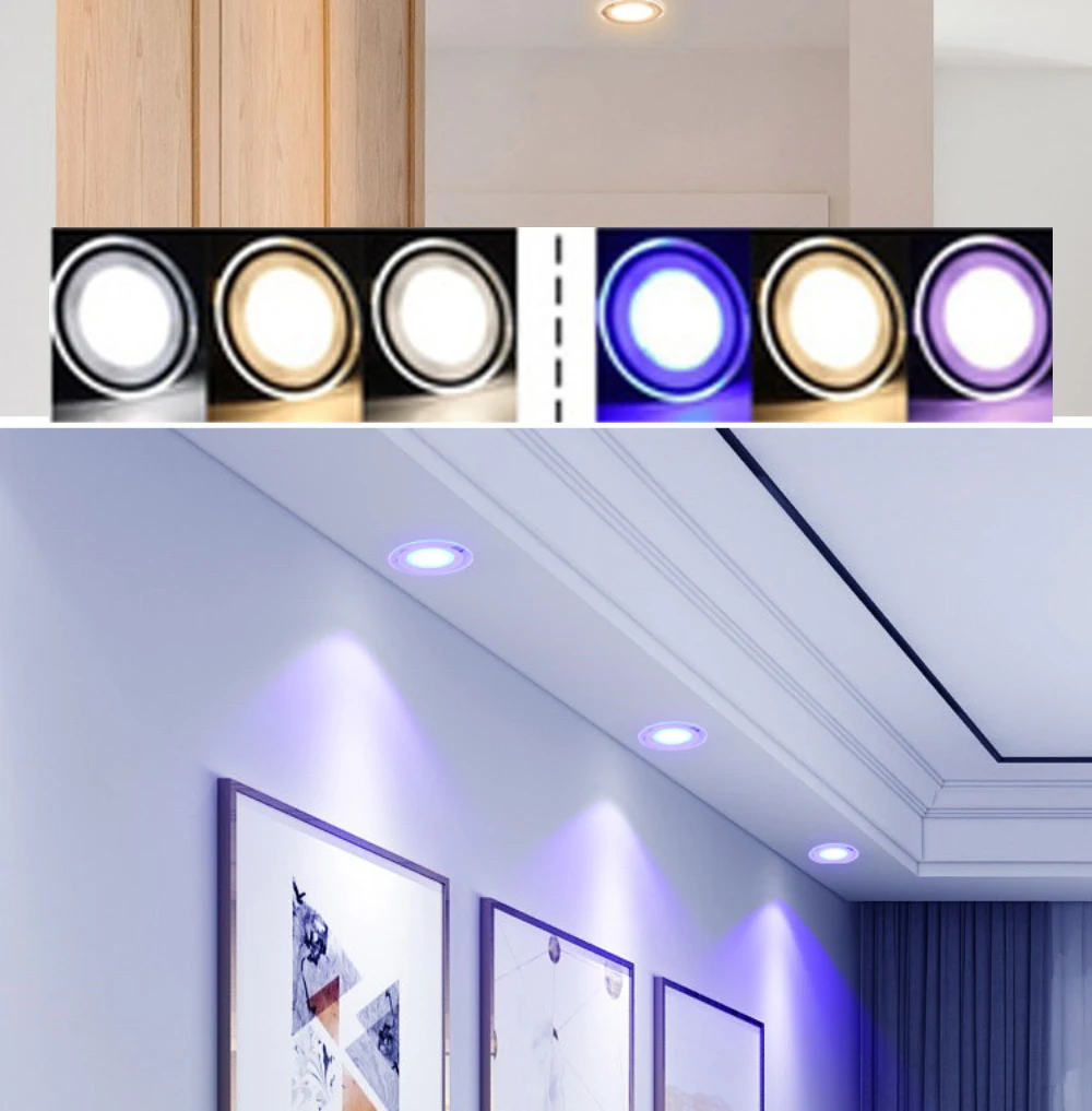 85-265V 3 Colors Dimmable Led Downlight Spot Light Led Ceilling Lamp Indoor Ceilling Light Recessed Downlamp Home Lighting