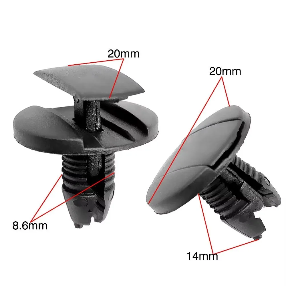 Auto Fastener Clips 50pcs 8mm for Peugeot Citroen Bumper Rivet Fender Fastener Clips Plastic Car Door Panel Repair Fender