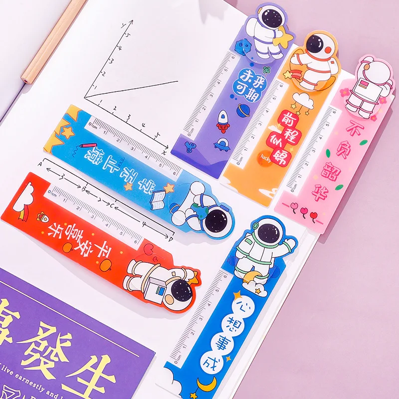 Yatniee 6pcs Pack Astronaut Bookmark Ruler Cute Ruler School Supplies Book Accessories Office Accessories