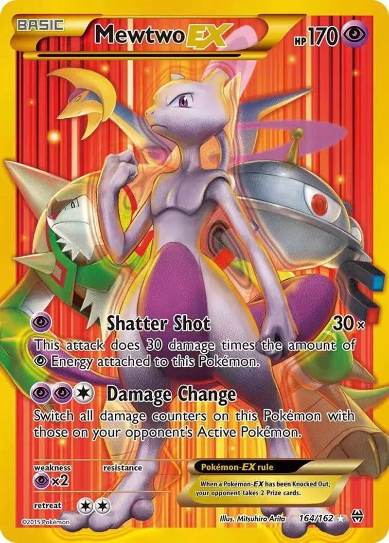 English Pokemon Cards Gold DIY Metal Card Hard Iron Cards