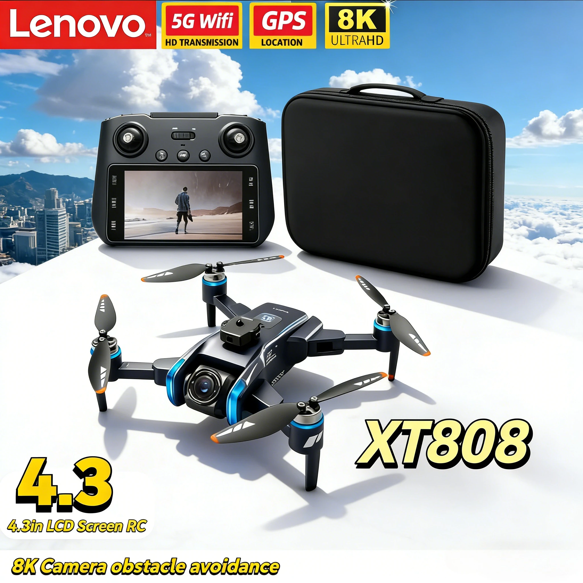 XT808 GPS 4K Drone avec Caméra HD - Drones de Marque Niche
