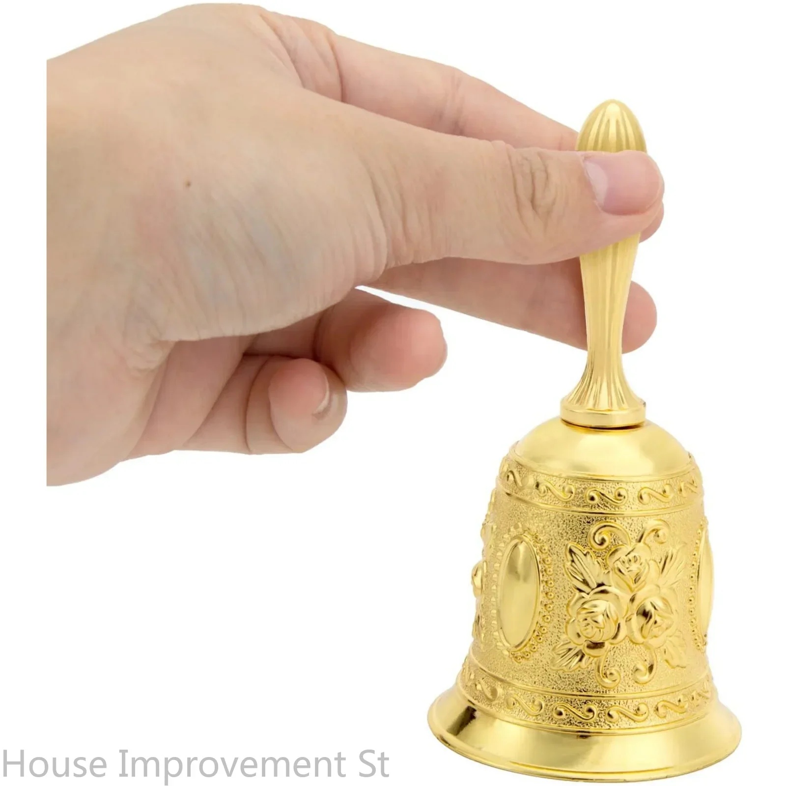 

Metall Dinner Wedding Bells Call Handheld Bell for Restaurant Bar Jingle Wedding Church School Alarm Home Decoration