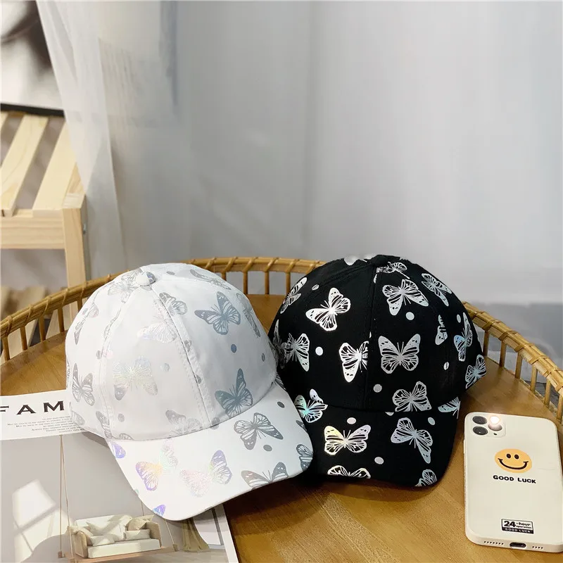 

Women's Baseball Cap Butterfly Print Baseballs Hat Black and White Spring Autumn Hats Adjustable Sunshade Hats Bonnets for Men