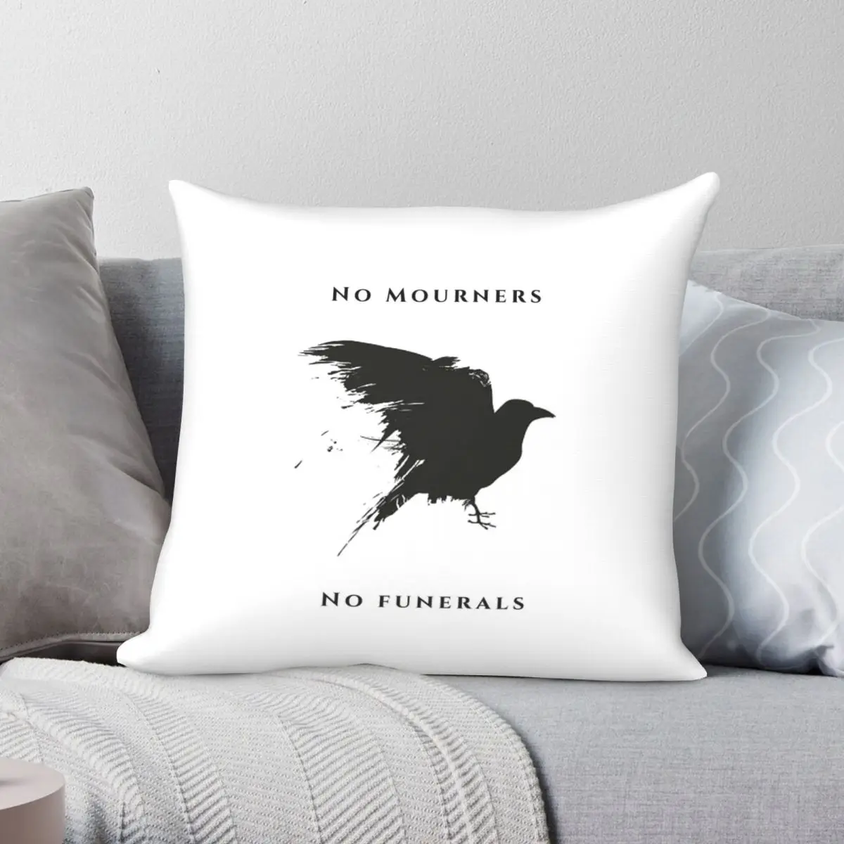 

No Mourners Pillowcase Polyester Linen Velvet Printed Zip Decor Pillow Case Home Cushion Cover