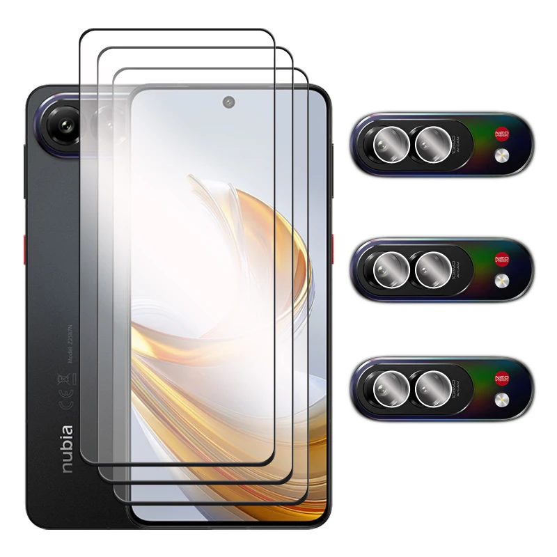 6-in-1 Premium Tempered Glass Screen & Lens Protector Set - 2.5D Full Coverage