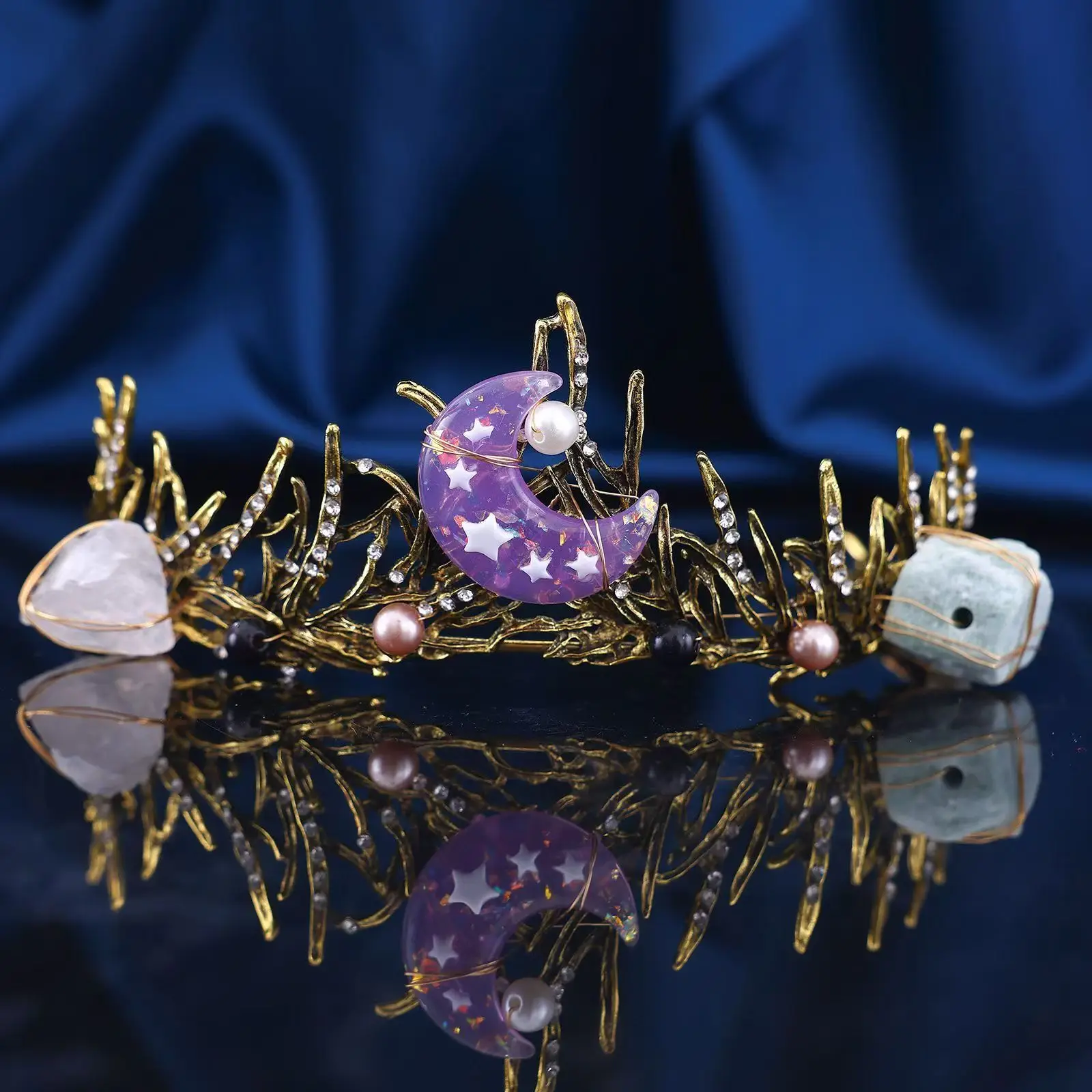 Handmade Mermaid Pearl Crown Princess Tiaras for Women And Girls Elegant Birthday Party Accessory jewelry accessories hair accessory hair headdress bridal headwear hair band crown