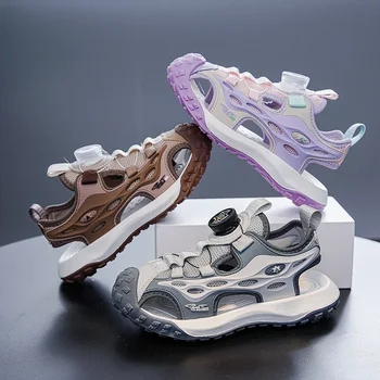 Sandali sportivi estivi per bambini Sandali con punta chiusa anti-urto per esterni 5-16 anni Scarpe da spiaggia antiscivolo traspiranti per ragazzi 1