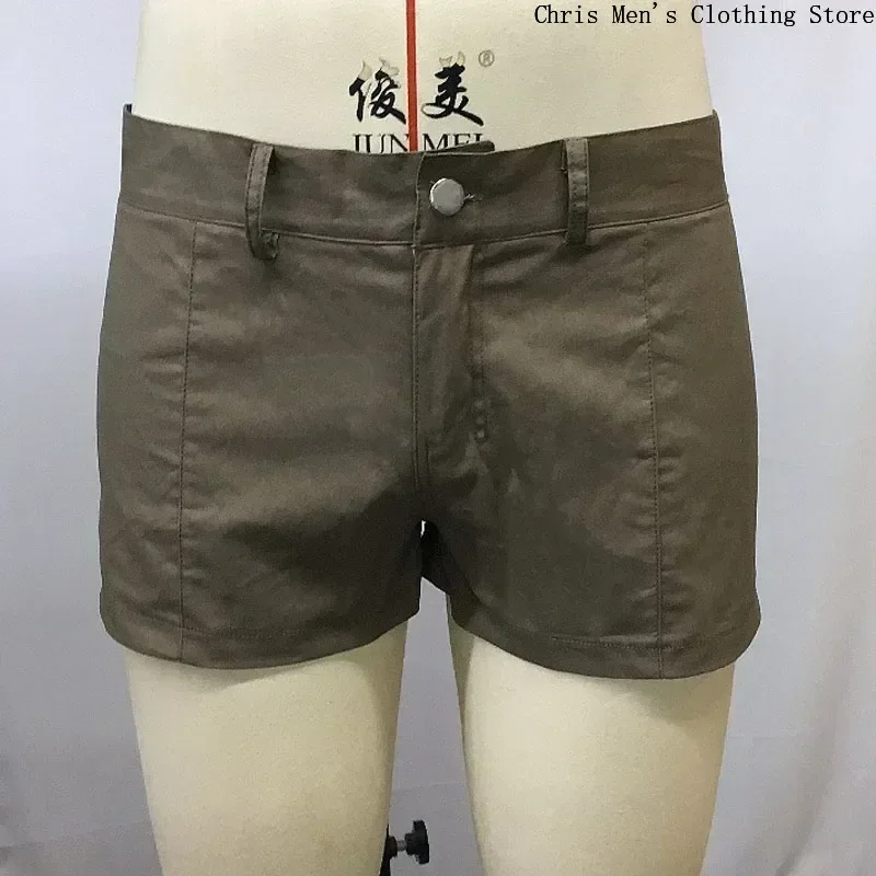 Men Jeans Denim Shorts Summer Jeans Shorts Athleisure Solid Color Pants Denim Shorts Sexy Tight Men's Short Shorts Zipper Elastic Slim Men's Summer Thin Trousers