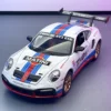1:24 Porsche 911 GT3 RSR Sports Car Alloy Pull Back Model Car Simulation Children's Diecast Toy Car Boy Toys A416 1