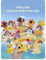 14 / 42Pcs Cartoon Baby Hair Clip Set Flower Fruit Baby Girl Barrettes Bangs Hairpins Kids Hair Accessories 4