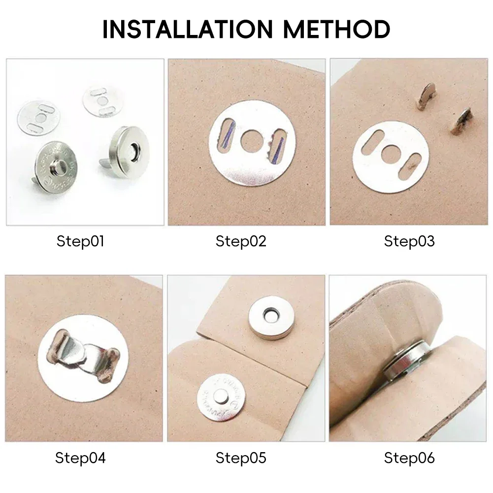 14/18MM Magnetic Snap Fasteners Clasps Buttons for Cloths Handbag Purse Wallet Craft Bags Parts Sewing Supplies Accessories 6