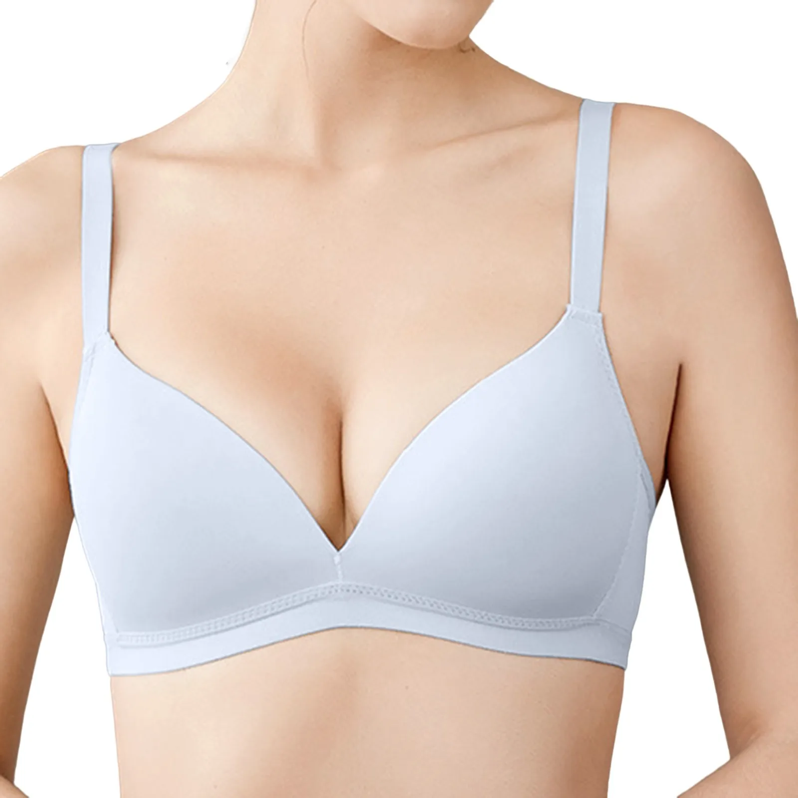 

3/4 Cup Small Breasts Gathered No Steel Ring Beauty Back Women Bras One-piece Adjusted-straps Back Closure Thin Mold Cup Bras