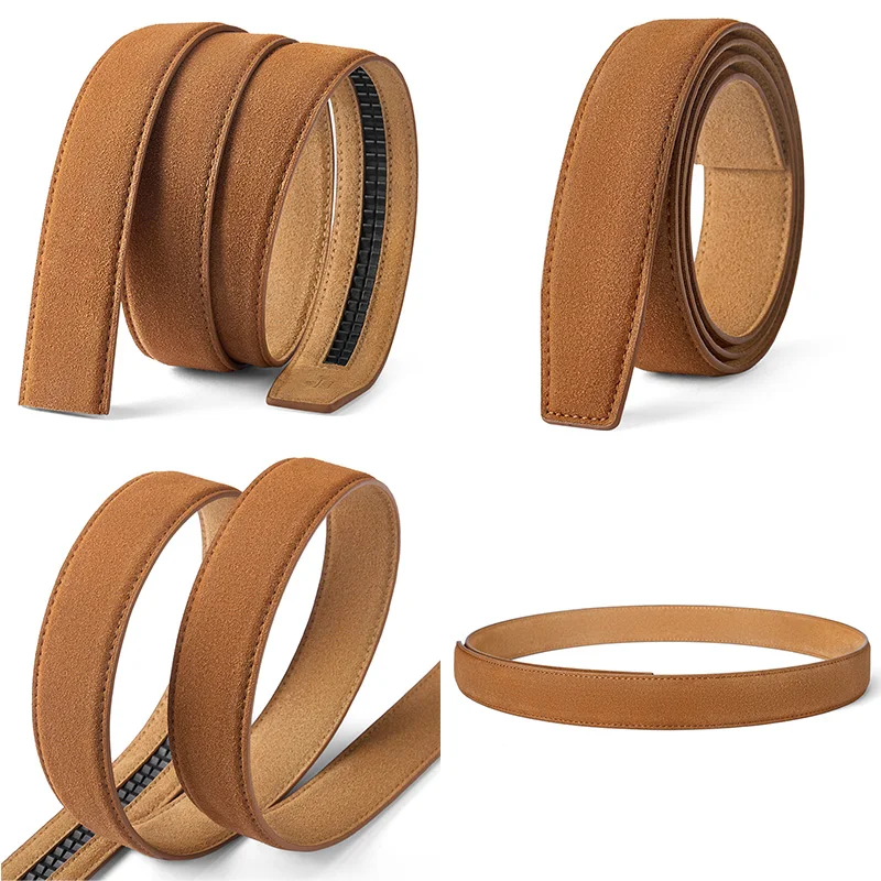 Ersatzgürtel aus Wildleder, 3,5 cm, für automatische Schnalle, Herrengürtel aus echtem Leder, automatischer Gürtel für Herren