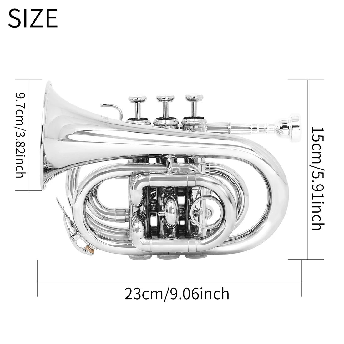 SALD Eb Palm Horn Bb Silver Brass Rustproof Wind Music Instruments with Bag Gloves Wipe Cloth Parts