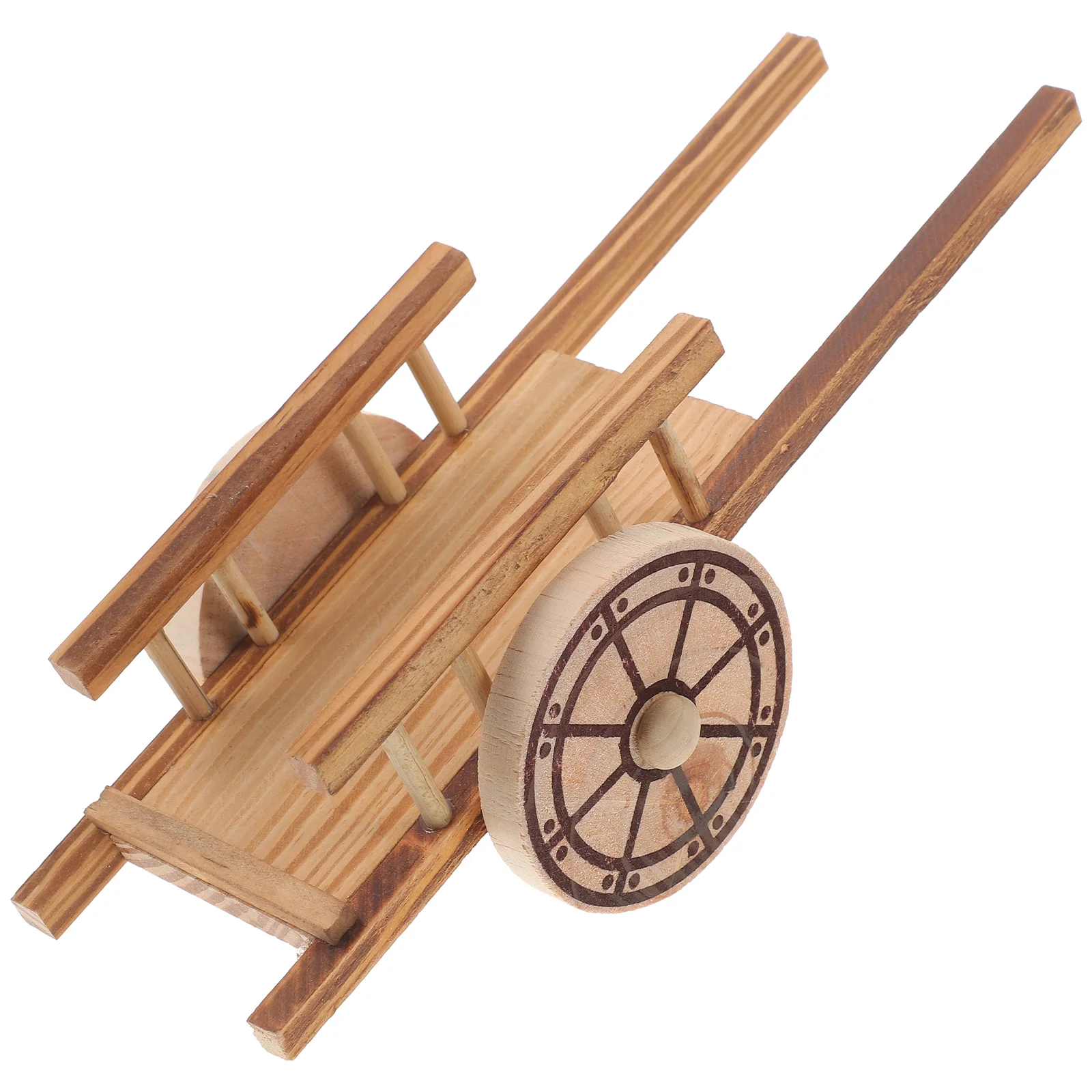 

Toy Trolley Mini Landscape Adornments Tiny Model Miniature Wood Cart Models Garden