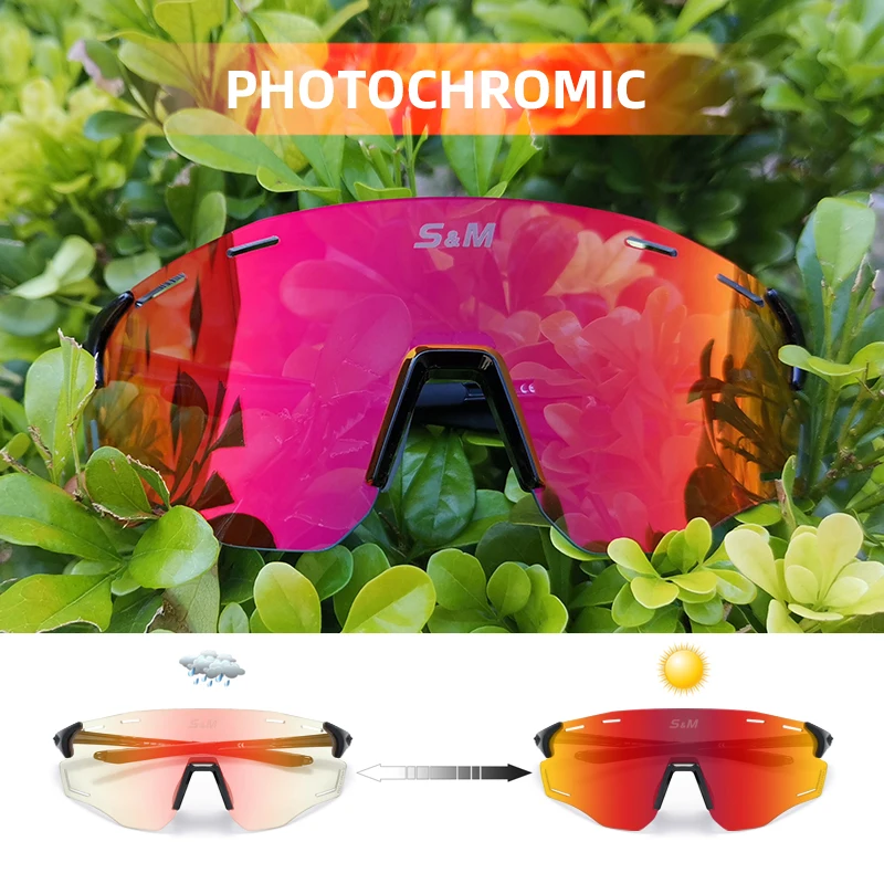 

Велосипедные очки S & M, фотохромные поляризационные солнцезащитные очки UV400 для мужчин и женщин, легкие очки для пешего туризма, альпинизма, рыбалки, спорта