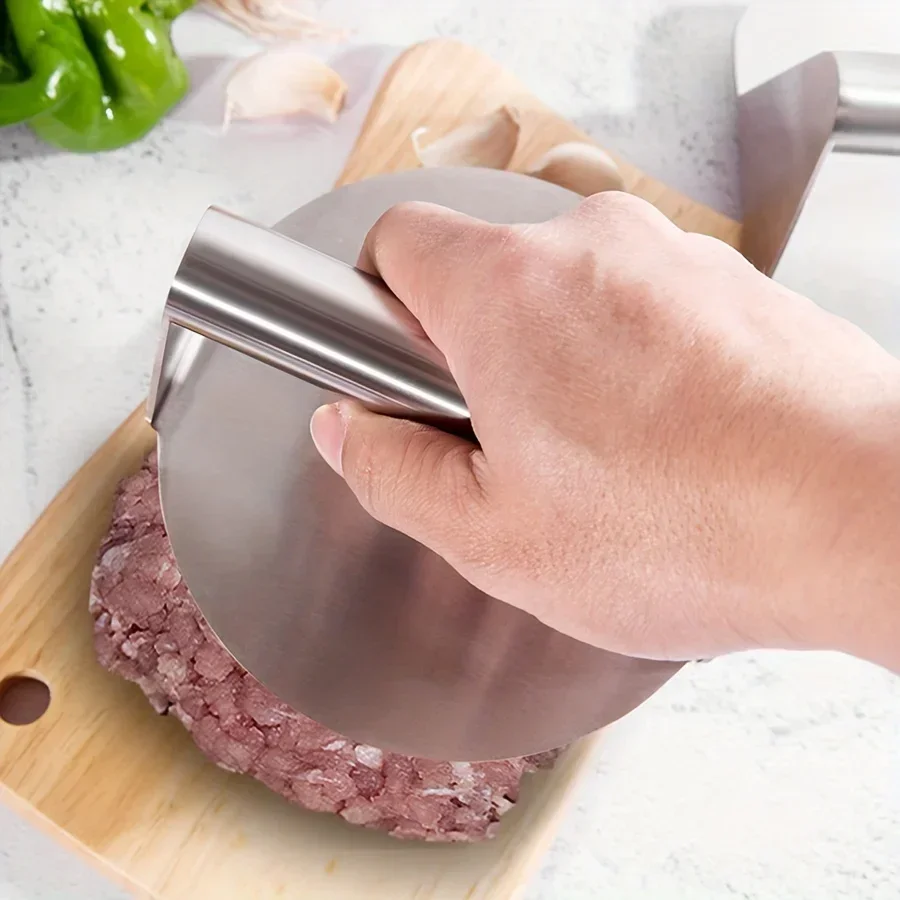 Stainless Steel Smash Burger Press for Perfect Hamburger Patties – Circular Meat Press Mold for Deli Meats & Kitchen Accessories 4