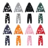 New Fashion Men's Women's Same Foam Printing High Street Loose Hooded Sweater with Casual Sweatpants Set 1