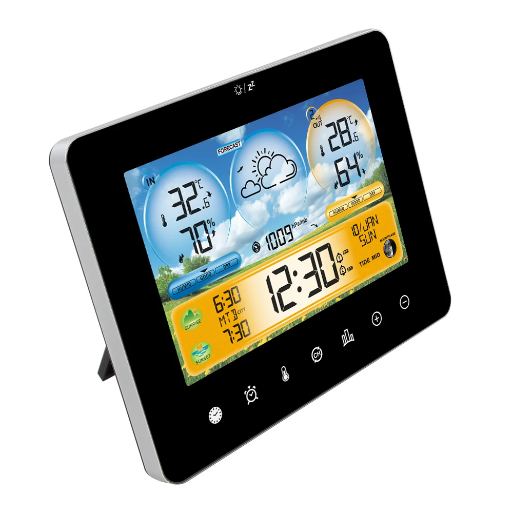 Weather Station Thermometer with Remote Sensors and Touch Color Screen Weather T