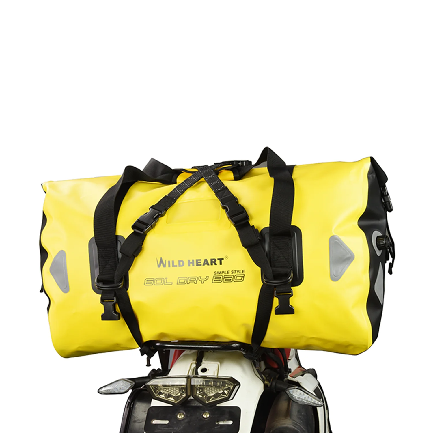 Wild Heart 40L 66L 100L Impermeabile Motorycle Duffel Bag Moto Tail Bag Impermeabile Dry Bag Per Moto Campeggio Canottaggio