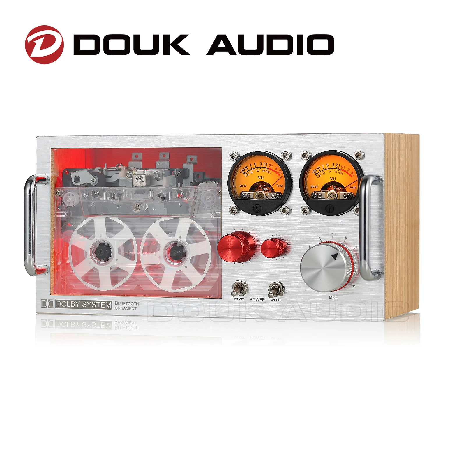 

Douk Audio Vintage Audio Analyzer MIC Pick-up Retro Dual VU Meter Sound Level Display Home Desktop Decor Gift w/APP Control
