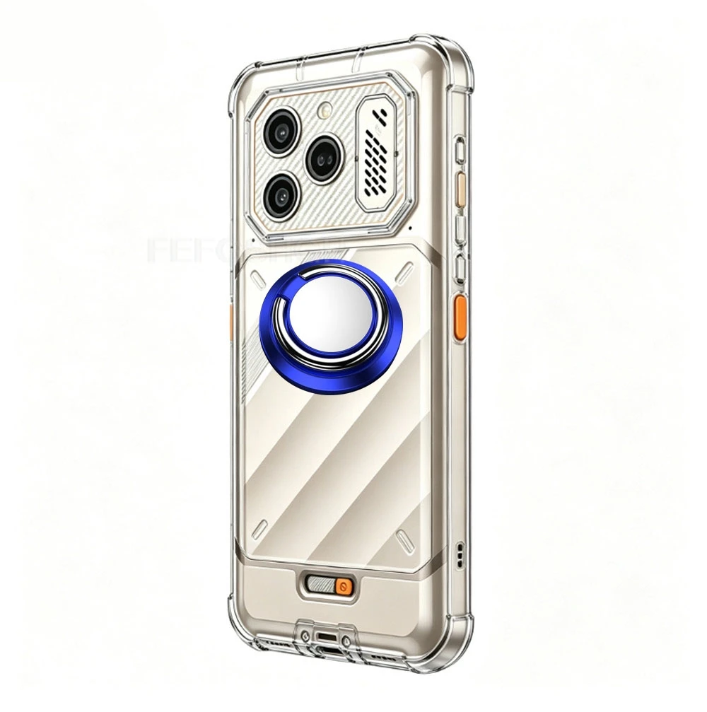 Rugged Silicone Phone Case with Back Ring Holder and Stand